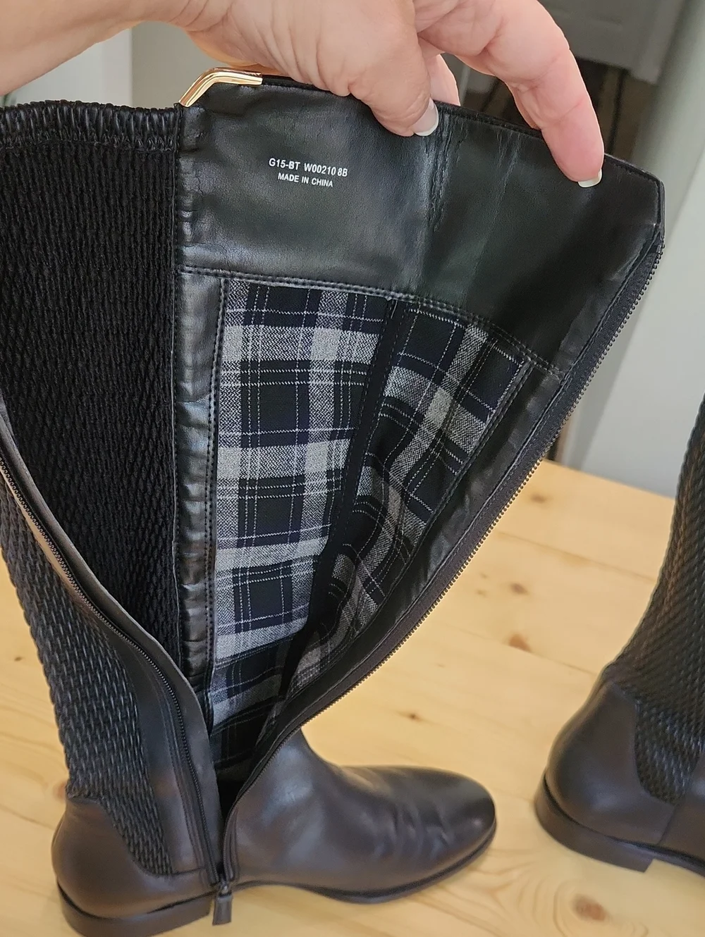 Cole Haan Rockland Black Leather Tall Stretch Riding Boots Size 8